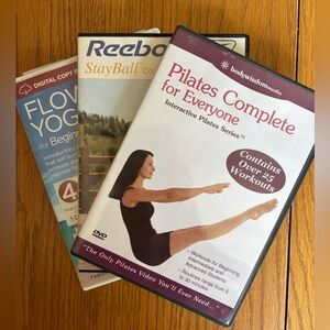 Pilates, Yoga, and Reebok Workout DVDs (3)
